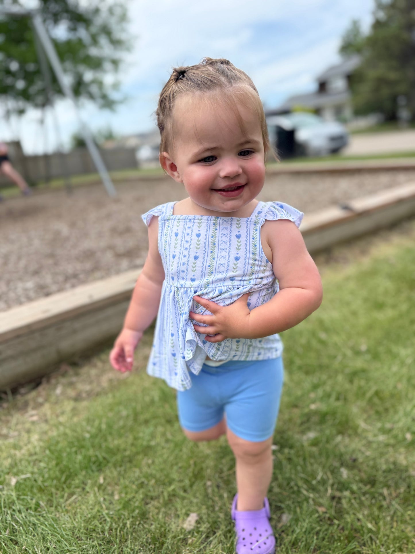 Something Blue Peplum Top