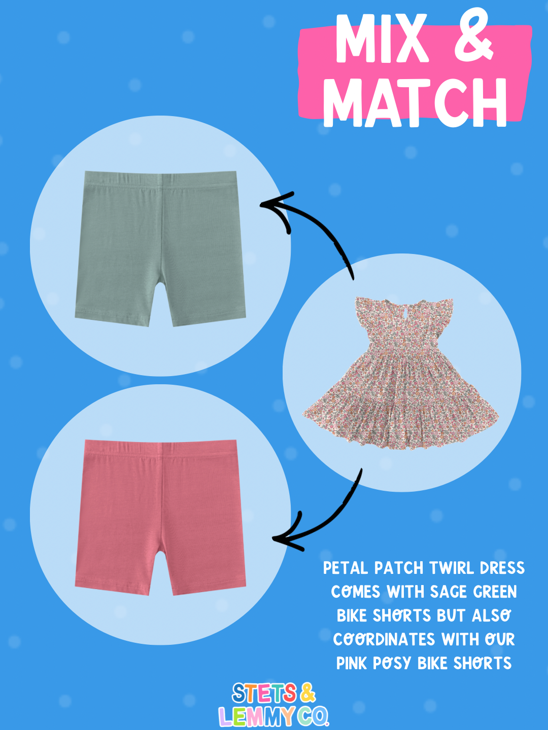 Pink Posy Bike Shorts